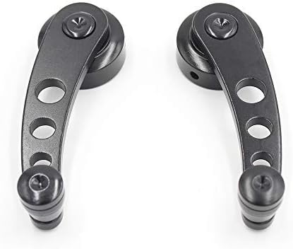 2Pcs Universal Car Window Handle Winder Riser Replacement Winder Crank Riser Window Handles Aluminum Alloy (Black)...