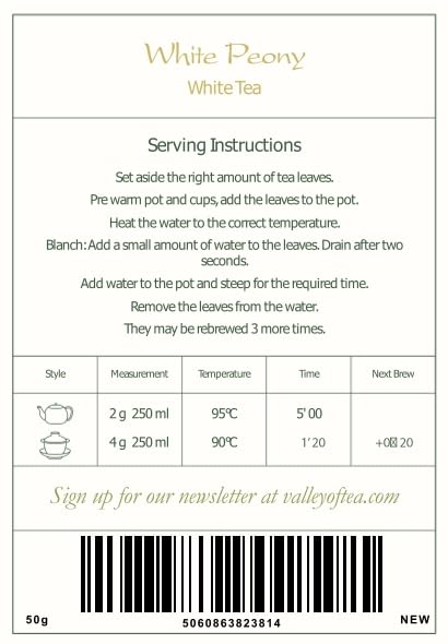 White Peony White Tea - Bai Mu Dan Chinese White Tea - Pai Mu Tan Loose Leaf Tea From China - Baimudan or Paimutan - White Tea Leaves Loose Leaf W...