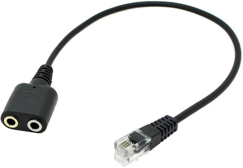 RJ9 Male to 3.5mm Female Plug Headset Jack Phone Audio Adapter Cable Not Compatible with RJ11...