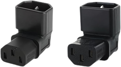 chenyang 2 Pack IEC 320 C14 to C13 Power 90 Degree Right Angled Extension Converter Connector Adapter...