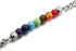 LIU JUN 7 Chakra Bracelet For Men, 8MM Natural Stone Pineapple Beads Stainless Steel Adjustable Silver Cuban Link Chain Handmade Power Healing Gif...