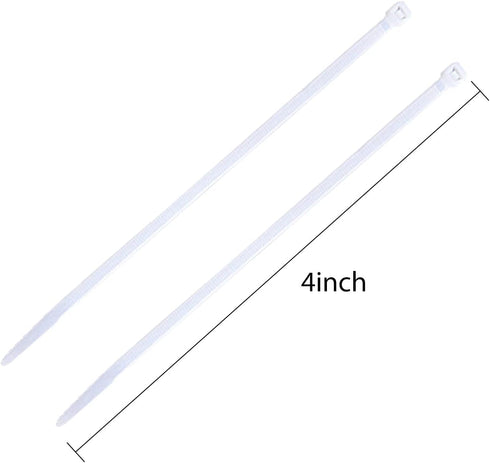 URBEST 100 Pcs Self Locking Wire Cable Zip, Tie Fasten Wrap 4 Inch Nylon Zip Tie (4 INCH, White)...