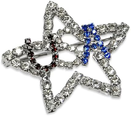 Expo International USA on Star Rhinestone Pin-Red, White, Blue 1 5/8" X 1 1/2" Brooch, Multi...
