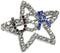 Expo International USA on Star Rhinestone Pin-Red, White, Blue 1 5/8" X 1 1/2" Brooch, Multi...
