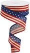 Stars & Stripes Flag Wired Edge Ribbon - 1.5 Inches x 10 Yards (Light Beige, Red, Blue)...