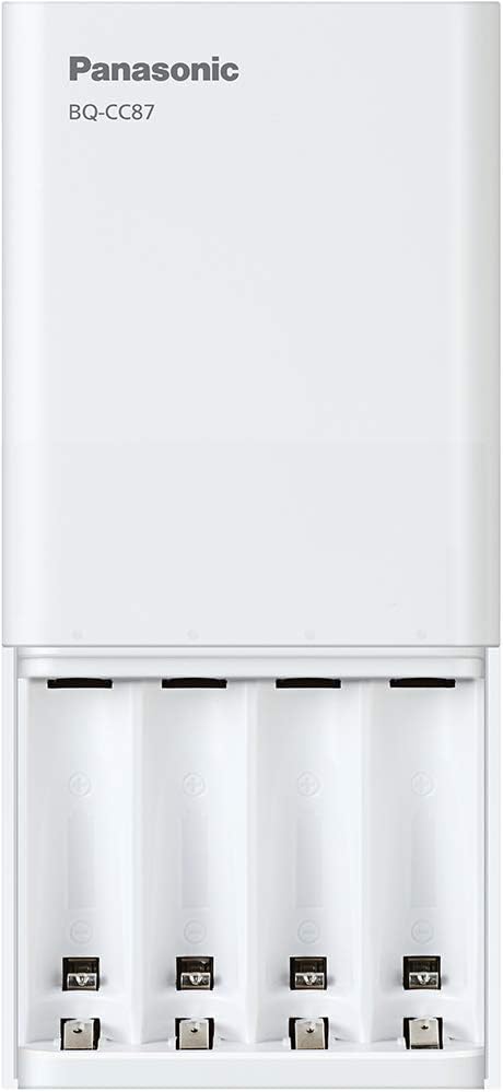 Panasonic BQ-CC87ABBA eneloop Advanced Individual Battery Charger with Portable Charging Technology, White......