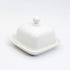 NAGU Mini Square Butter Dish with Lid, White Procelain Domed Cheese Dish with Handle Individual Serving Small Butter Tray, Cute Ceramic Dessert Se...