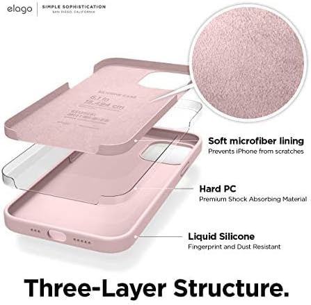 elago Compatible with iPhone 12 Case and Compatible with iPhone 12 Pro Case, Liquid Silicone Case, Full Body Protective Cover, Shockproof, Anti-Sc...