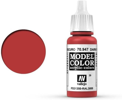 Vallejo Acrylic Paint, Vermillion, Red, VJ70947, 0.57 Fl Oz (Pack of 1)...