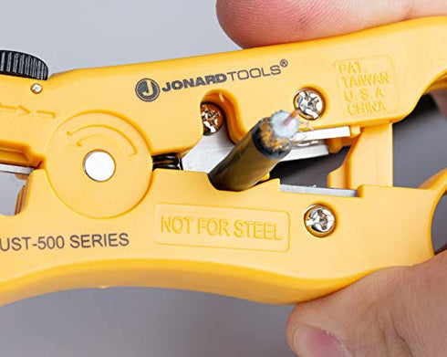 Jonard Tools UST-540 Universal Cable Stripping Tool with Cable Stop for Coax, Network, and Telephone Cables...