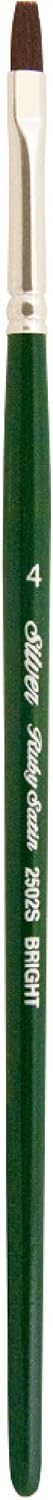 Silver Brush Limited 2502S4 Ruby Satin Bright Brush for Fluid and Flow Acrylics, Size 4, Short Handle...