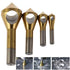 TJP 4pcs Chamfer Countersink Deburring Drill Bit Crosshole Cutting Metal Wood Tools...