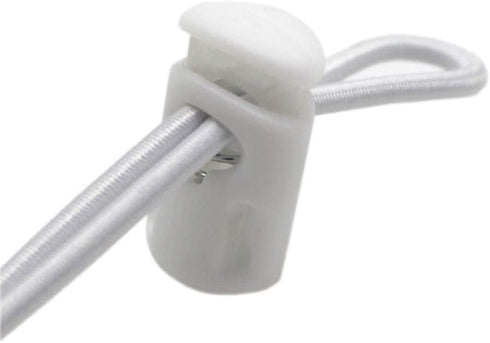 YaHoGa 25 pcs Cord Locks Spring Toggle Stopper + 10 Yards 1/8 Inch Cord Stretch String for Drawstring, Shoelaces, Clothing, Backpack, Bags (White)...