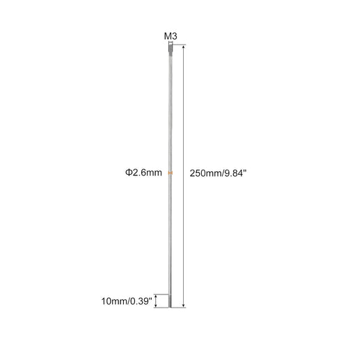 MECCANIXITY 304 Stainless Steel Push Rod Connector Double End Threaded Rod for DIY RC Car, Boat, Car, Airplane, Helicopter Model&DIY Material, M3x...