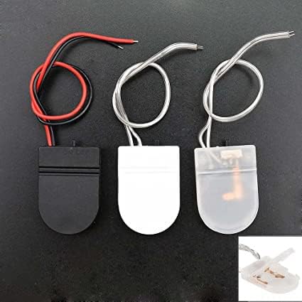 5pcs Button Battery Holder Coin Cell Battery Holder with Switch CR2032 1 X 3V Battery Holder Battery Storage Boxes Cover with Wires On ON-Off Swit...