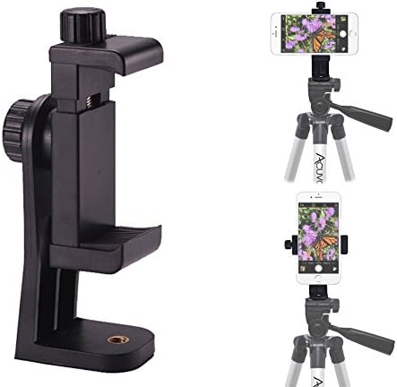 Acuvar Premium Smartphone Holder/Vertical and Horizontal Tripod Mount Adapter Rotatable Bracket with 1/4 inch Screw/Adjustable Clip for iPhone, An...
