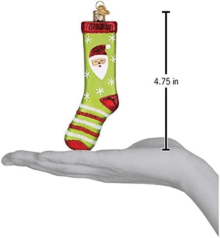 Old World Christmas Christmas Sock Glass Blown Ornaments for Christmas Tree...