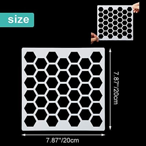 12 Sets Geometric Honeycomb Stencils Painting Art Templates Stencils for Scrapbooking Drawing Tracing DIY Furniture Wall Floor Decor (7.87 x 7.87 ...