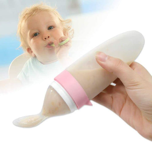 Silicone Squeeze Feeding Spoon, Baby Food Dispensing Spoon With Dust Cover, BPA Free...
