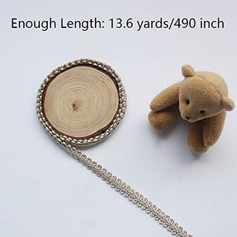 BEL AVENIR Braid Trim 1/2 inch 13.6 Yards French Gimp Basic Sewing Polyester DIY Crafts Costume Home Decorative (Beige)...