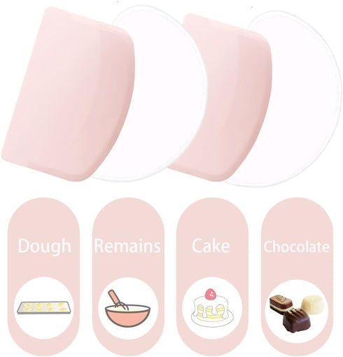 Dough Bowl Scraper Silicon Pastry Scrapers Home Kitchen Food Grade PE Backing Dough Blenders Hard Cutter for Cooking Bread Cake Mixing Pastry Doug...