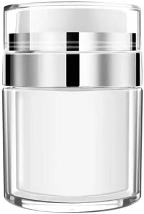 Airless Pump Jars Refillable Airless Travel Lotion Jar With Lid New Empty Airless Cosmetic Container for Thick Moisturizer Skincare Cream White...