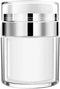 Airless Pump Jars Refillable Airless Travel Lotion Jar With Lid New Empty Airless Cosmetic Container for Thick Moisturizer Skincare Cream White...