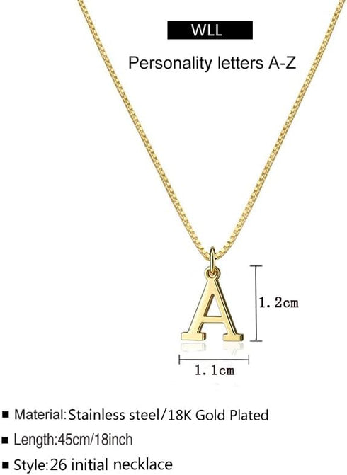 Tiny Gold Initial Necklace for Women Girls Dainty A-Z Pendant Letter Choker Necklace Personalized Monogram Name Necklace Jewelry for Teen Girls...