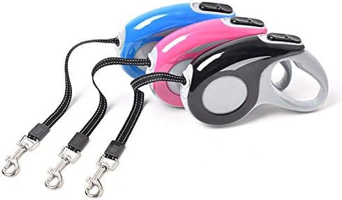 Retractable Walking Jogging Dog Nylon Leash (Pink-3M)...