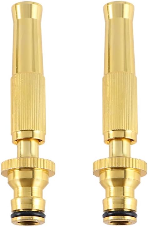 Heavy-Duty Brass Adjustable Twist Hose Nozzle,High Pressure Hose Nozzle,Brass Water Hose Nozzles for Garden Hoses,Sprinkler Car Washing Garden Too...