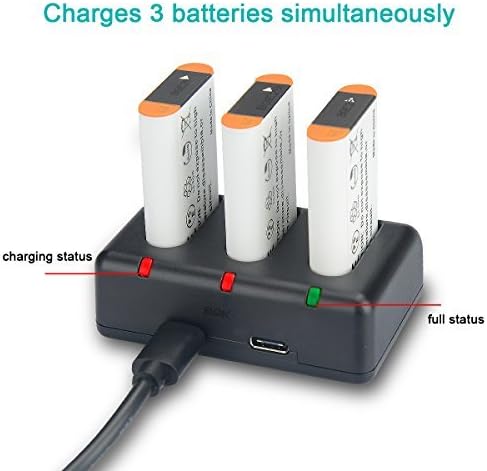 NP-BX1 Newmowa Replacement Battery (3-Pack) and 3-Channel USB Charger Set for Sony NP-BX1, DSC-RX100, DSC-RX100M III,IV, V/VII,ZV-1...