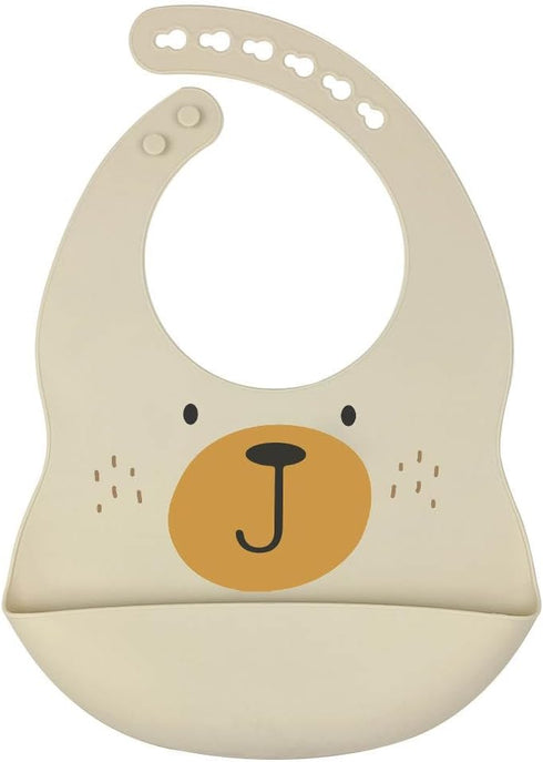Silicone Bibs - Baby Essencials - Silicone Baby Bib - Toddler Silicone Bib - Baby bib - Bear Bibs for Baby -Baby Eating Essential - Unisex Soft Du...
