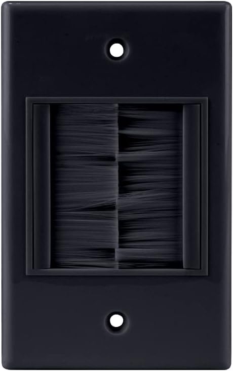Construct Pro Single-Gang WideMouth Décor Brush Plate (Black Plate w/Black Brush)...