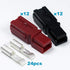 30 Amp Anderson Powerpole Connectors, PP15 to 45, Red and Black Housing, w/12-16 AWG Heavy Duty Contact 30A, 600V (Pack of 12 Set)...