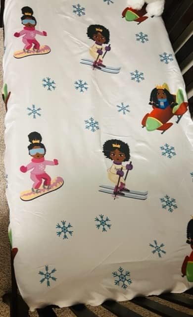 Satin Crib Fitted Sheet for Baby Girls,Boys,Toddler Bed, daybed to retain Hair Moisture Size (Ice Princess, Mini Crib Sheet)...