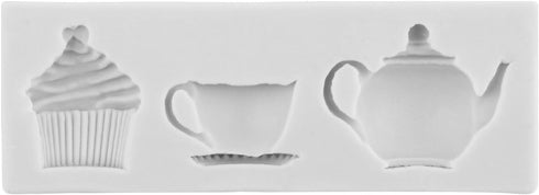 Tea Party Cake Mold Teapot Fondant Mold For Cake Decorating Cupcake Topper Candy Chocolate Gum Paste Polymer Clay Set Of 1...