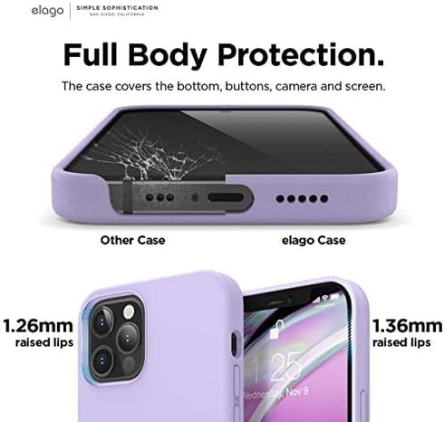 elago Compatible with iPhone 12 Case and Compatible with iPhone 12 Pro Case, Liquid Silicone Case, Full Body Protective Cover, Shockproof, Anti-Sc...