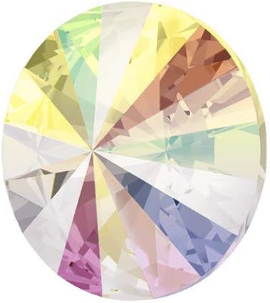 6-pcs 12mm Austria Crystal 1122 Rivoli Button with Shank, SW-1122BT (Crystal AB)...