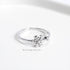 Dainty CZ Snowflake Open Statement Rings Sterling Silver 925 Adjustable Crystal Cubic Zirconia Winter Flower Tail Finger Band Promise Engagement R...