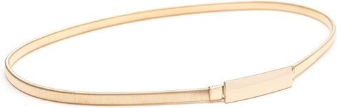 Women Skinny Metal Waist Belt Elastic Chain Belt Thin Waistband for Dress, Gold...