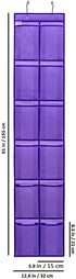 Hanging Storage Organizer Over the Door Shoes Organizer Kids Shoe Rack with 12 Large Fabric Pockets for Closet Shoe Holder Hanger (PURPLE)...