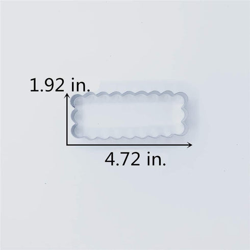 LILIAO Scalloped Edge Rectangle Cookie Cutter, 4.7 x 1.9 inch, Stainless Steel...