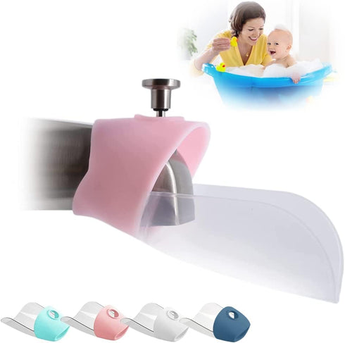 Bath Helper - Bath Tub Faucet Extender - Guides Water Directly from Faucet to Baby Bath Tub Without Excessive Water Waste and Splashing (Pink)...