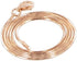 Gem Avenue 14k Rose Gold Plated over Silver Diamond to cut 1mm Snake 10 Inch Long Foot Chain Anklet for Women...