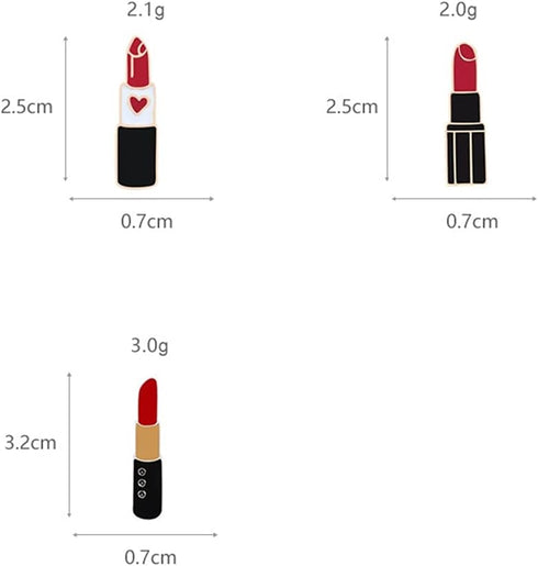 Red Lip Lipstick Enamel Lapel Brooch Pin for Men Women (3 Pcs Red)...