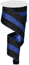 Craig Bachman 2.5" Police Support Ribbon: Glitter Black & Blue (10 Yards) Craft Floral Arrangement Gift Wrapping Wired Edge Ribbon...