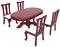 1:12 Dollhouse Miniature Furniture Red Wooden Dining Table Chairs 5pcs Set 1 Table and 4 Chair Wooden Creative Handcraft Gift for Boys Girls perfe...