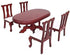 1:12 Dollhouse Miniature Furniture Red Wooden Dining Table Chairs 5pcs Set 1 Table and 4 Chair Wooden Creative Handcraft Gift for Boys Girls perfe...