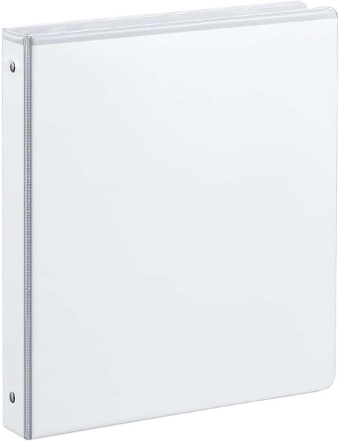 3 Ring Binder, 1 Inch Durable Round Ring Holds 200 Sheets Letter Size Paper, BPA-Free Presentation View Binder, Ideal for Office, Home, School (Wh...