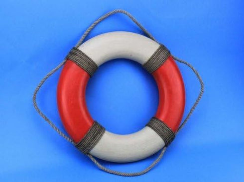 Hampton Nautical Decorative Antique Lifering, 15", Red...